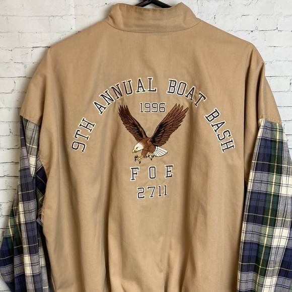 Wrangler Vintage 1996 Coat Hipster Jean Jacket 1X Flannel Eagle Grandpacore - Picture 11 of 15